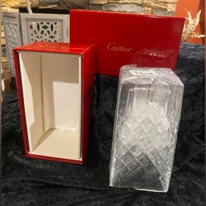 Cartier Crystal Vase with Red Box